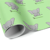 かわいいベビー象ジャンプ漫画イラストレーション ラッピングペーパー (ロールコーナー)