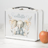 かわいいベビー象パーソナライズされた象 メタルランチボックス (インサイチュ)