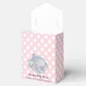 かわいいベビー象ピンク水玉模様赤ちゃんシャワー フェイバーボックス (オープン)