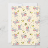 かわいいベビー象フローラファーストバースデーパーティー 招待状 (裏面)