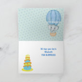 かわいいベビー象ボーイプリンス誕生日カード シーズンカード (内部)