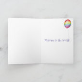 かわいいベビー象新生児カード（虹） カード (内部)