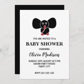 かわいいベビー象男女兼用赤ちゃんシャワー 招待状 (正面/裏面)