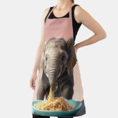 かわいいベビー象食べ象のスパゲッティ エプロン (インサイチュ)