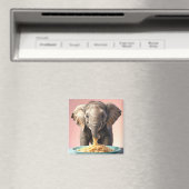 かわいいベビー象食べ象のスパゲッティ マグネット (インサイチュ (食洗機))