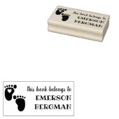 かわいいベビー足ハートこの本は属している ラバースタンプ (押印)