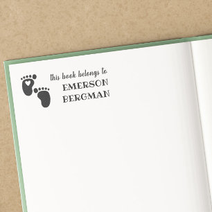 かわいいベビー足ハートこの本は属している ラバースタンプ