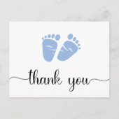 かわいいベビー足ボーイシャワーありがとう ポストカード (正面)