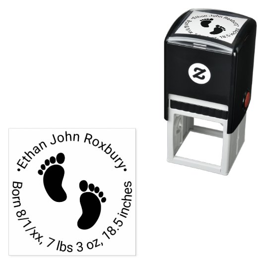 かわいいベビー足誕生発表詳細 セルフインキングスタンプ (インサイチュ)