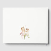 かわいいベビー足赤面ピンクフローラガールベビーシャワー ゲストブック (裏面)