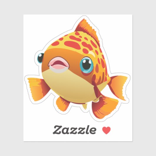 かわいいベビー金魚の漫画のキャラクター シール (シート)