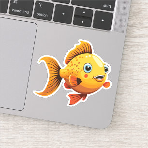 かわいいベビー金魚の漫画のキャラクター シール