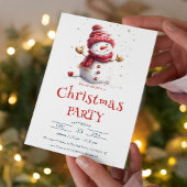かわいいベビー雪だるまクリスマスパーティー 招待状