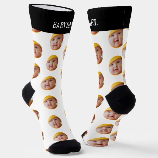 かわいいベビー顔パーソナライズされた写真 ソックス (傾斜あり)