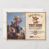 かわいいベビー馬の最初のロデオ写真の誕生日 招待状 (正面)