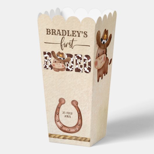 かわいいベビー馬の最初のロデオ小さなカウボーイの誕生日 フェイバーボックス (裏面)