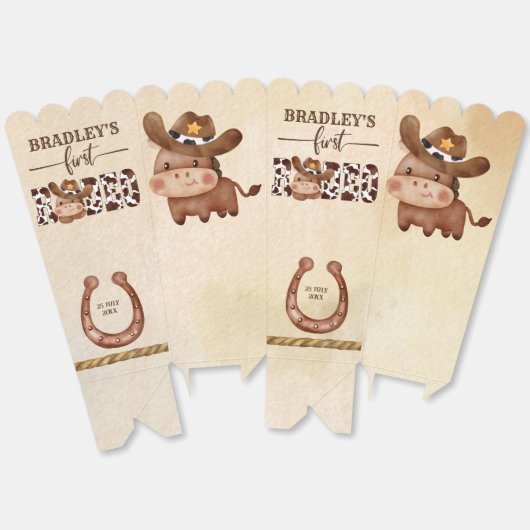 かわいいベビー馬の最初のロデオ小さなカウボーイの誕生日 フェイバーボックス (見開き)