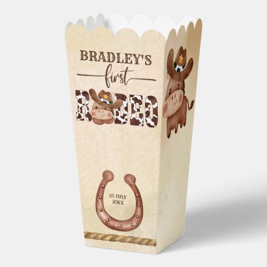 かわいいベビー馬の最初のロデオ小さなカウボーイの誕生日 フェイバーボックス (正面)