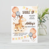 かわいいベビー馬よちよち歩き誕生日パーティー招待状 招待状 (スタンド正面)