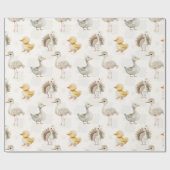 かわいいベビー鳥子供部屋デザイン ラッピングペーパー (フラット)