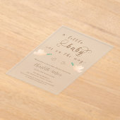 かわいいベビー鳩ベビーシャワーアクリル招待状 アクリル招待状 (レイダウン)