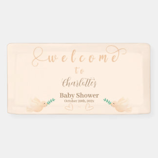 かわいいベビー鳩ベビーシャワーバナー 横断幕