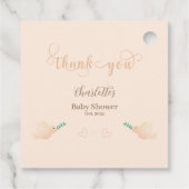 かわいいベビー鳩ベビーシャワーメッセージカード フェイバータグ (裏面)