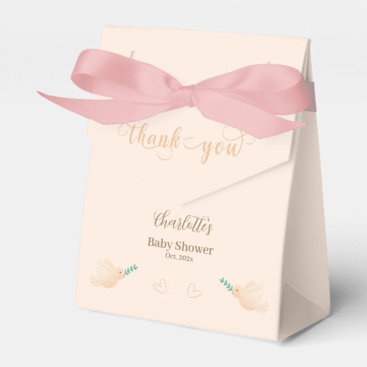 かわいいベビー鳩ベビーシャワー フェイバーボックス (正面サイド)