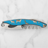 かわいいベビー鹿とファミリーオンスカイブルー ソムリエナイフ (正面)