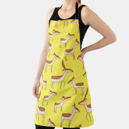 かわいいベビー鹿と家族 エプロン