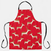 かわいいベビー鹿と家族 エプロン (正面)