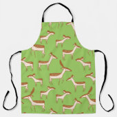かわいいベビー鹿と家族 エプロン (正面)