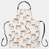 かわいいベビー鹿と家族 エプロン (正面)
