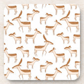 かわいいベビー鹿と家族 コースター (正面)