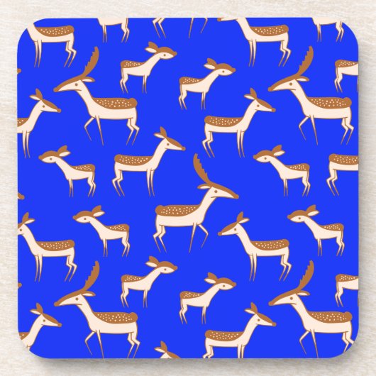 かわいいベビー鹿と家族 コースター (正面)