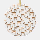 かわいいベビー鹿と家族 セラミックオーナメント (正面)