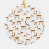 かわいいベビー鹿と家族 セラミックオーナメント (裏面)