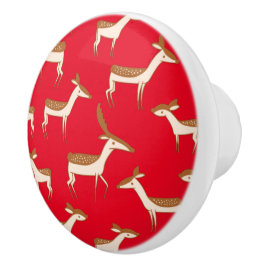 かわいいベビー鹿と家族 セラミックノブ