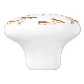 かわいいベビー鹿と家族 セラミックノブ (側面)