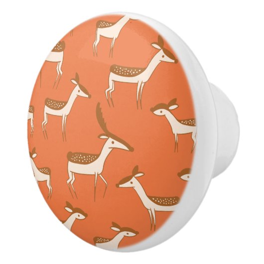 かわいいベビー鹿と家族 セラミックノブ (右)