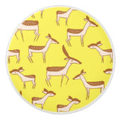 かわいいベビー鹿と家族 セラミックノブ (正面)