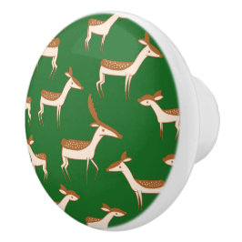 かわいいベビー鹿と家族 セラミックノブ