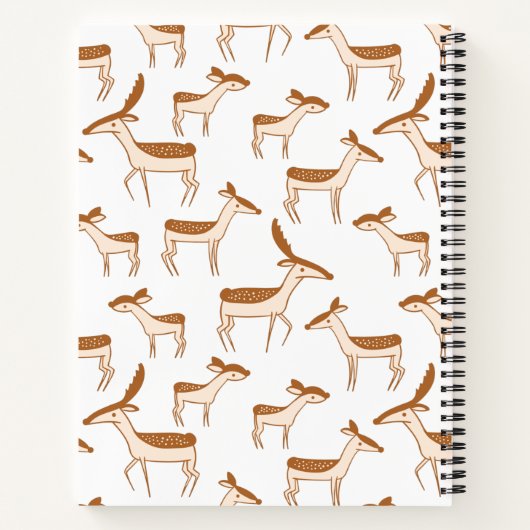 かわいいベビー鹿と家族 ノートブック (裏面)