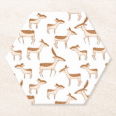 かわいいベビー鹿と家族 ペーパーコースター (正面)
