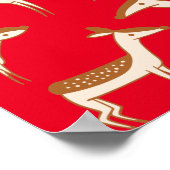 かわいいベビー鹿と家族 ポスター (角)