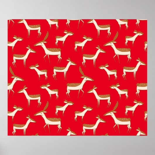 かわいいベビー鹿と家族 ポスター (正面)