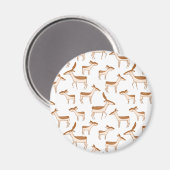 かわいいベビー鹿と家族 マグネット (正面/裏面)