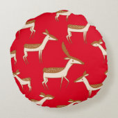 かわいいベビー鹿と家族 ラウンドクッション (裏面)