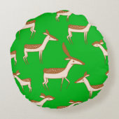 かわいいベビー鹿と家族 ラウンドクッション (裏面)