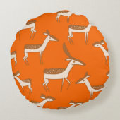 かわいいベビー鹿と家族 ラウンドクッション (裏面)